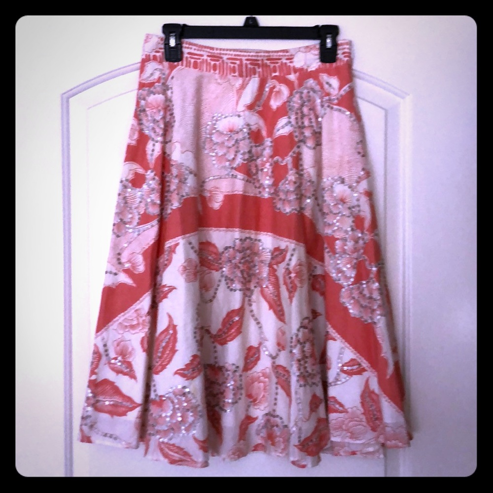 Swing skirt with beaded details.